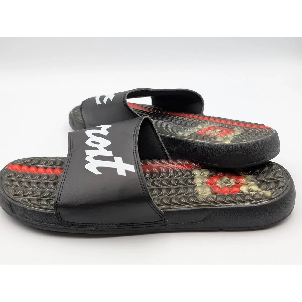 Detroit Pistons ISlides NBA Moto Slides Black Red Men's Size 10 787376-01